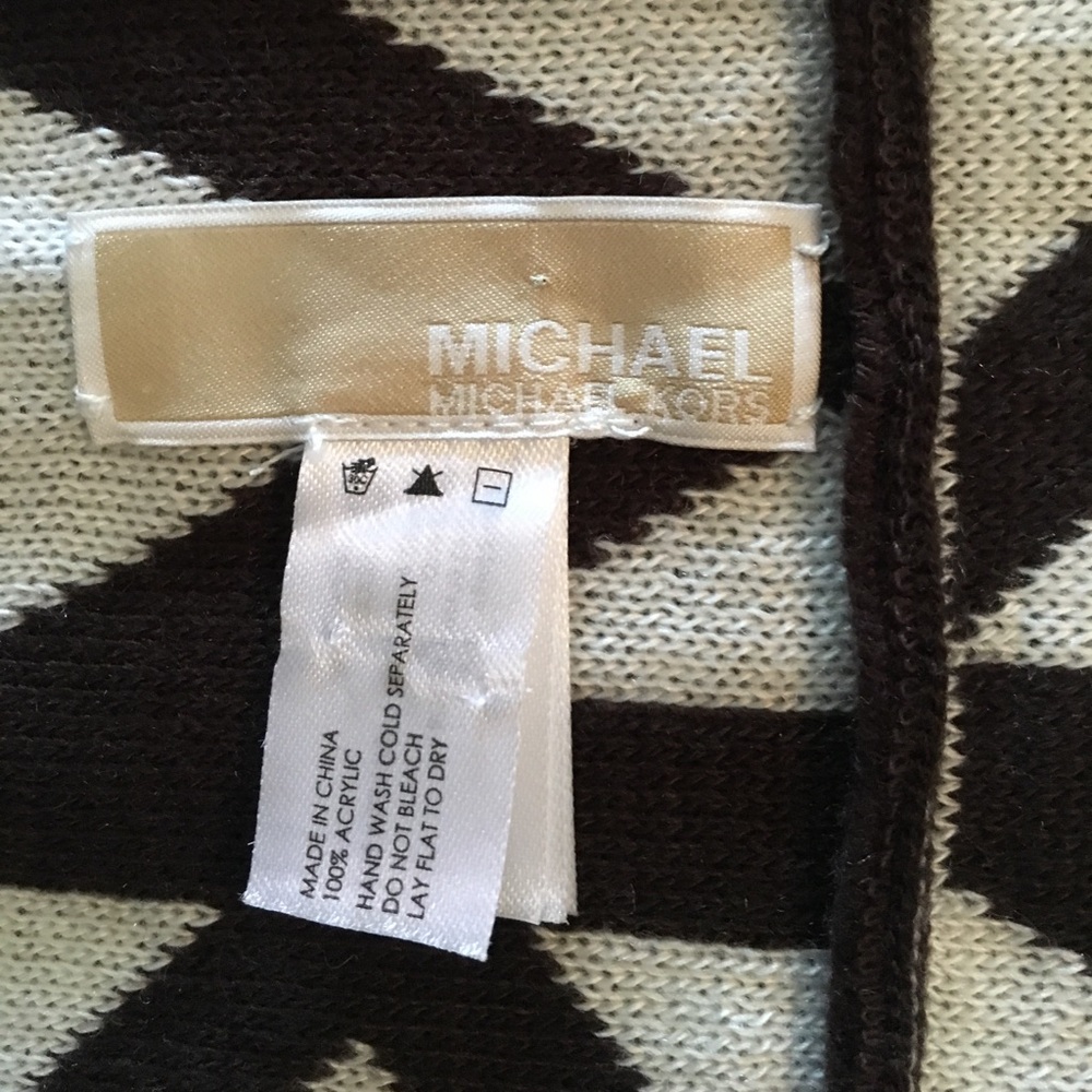 KORS Michael Kors Brown and Cream Scarf